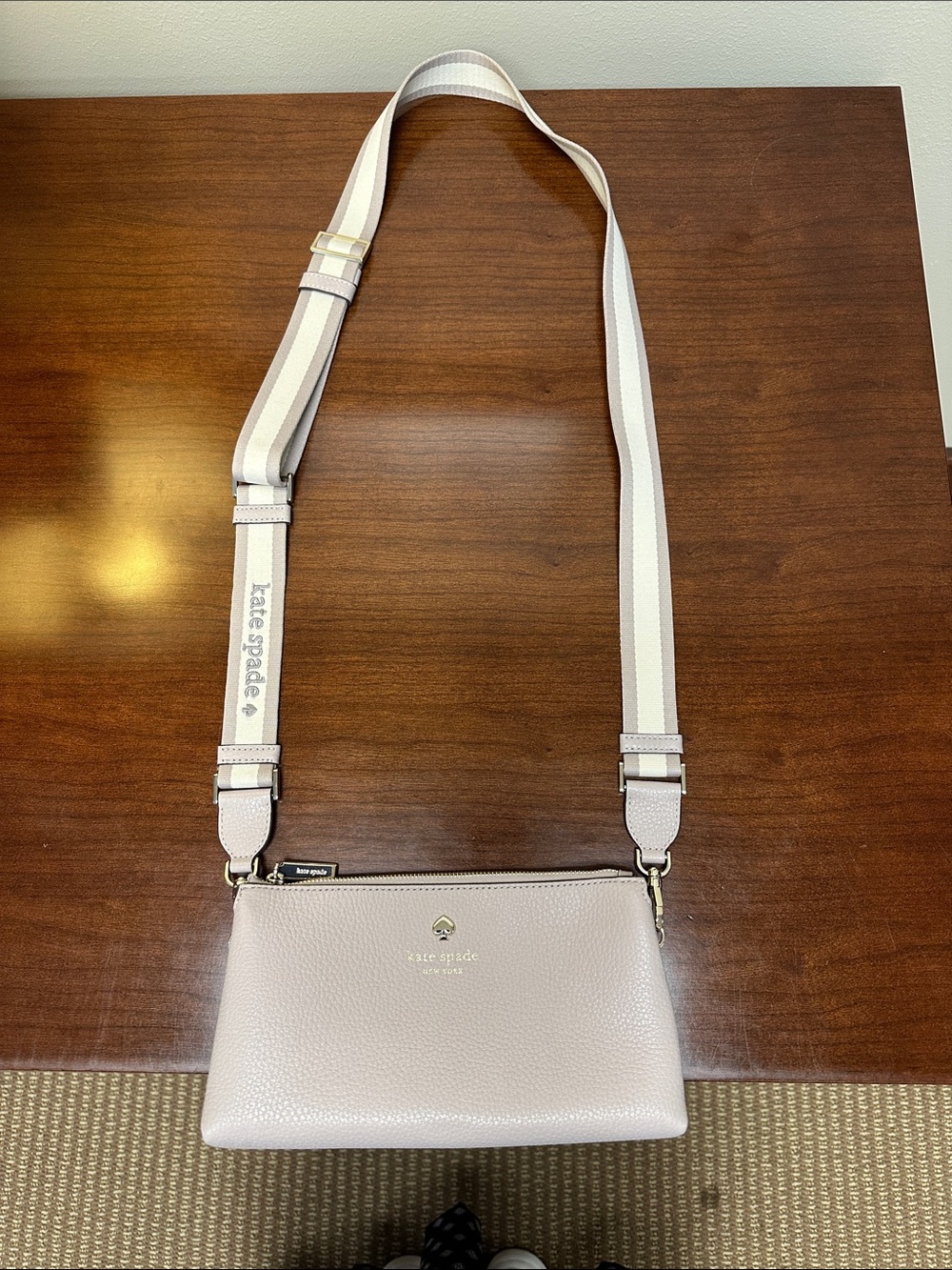 kate spade Pebbled Leather Crossbody - Light Taupe - Picture 3 of 11